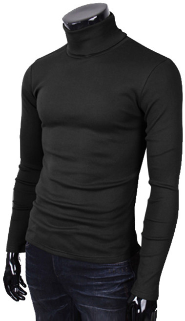 [뉴센] 늘어남 없는 목폴라티 면 스판 남자 목폴라 긴팔 목티