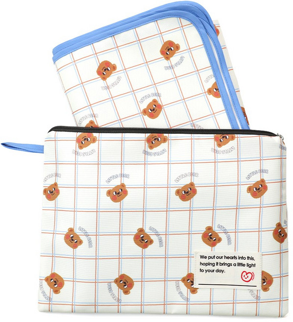 세맘스 스크래치에 강한 경량 방수 캠핑 소풍돗자리 휴대용 양면방수 피크닉매트+파우치세트, 크림꾸몽