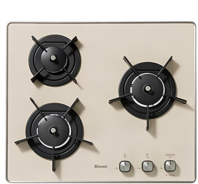 린나이 컬러레인지 마카롱베이지 3구 방문설치, RBR-PF6021MD, LNG