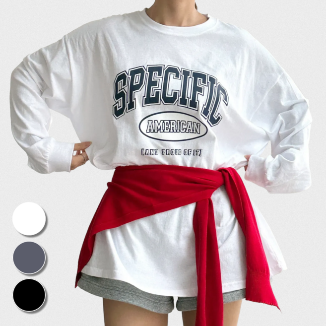 핏몬 국내산 순면 레터링 55~88 빅사이즈 롱 박스 티셔츠