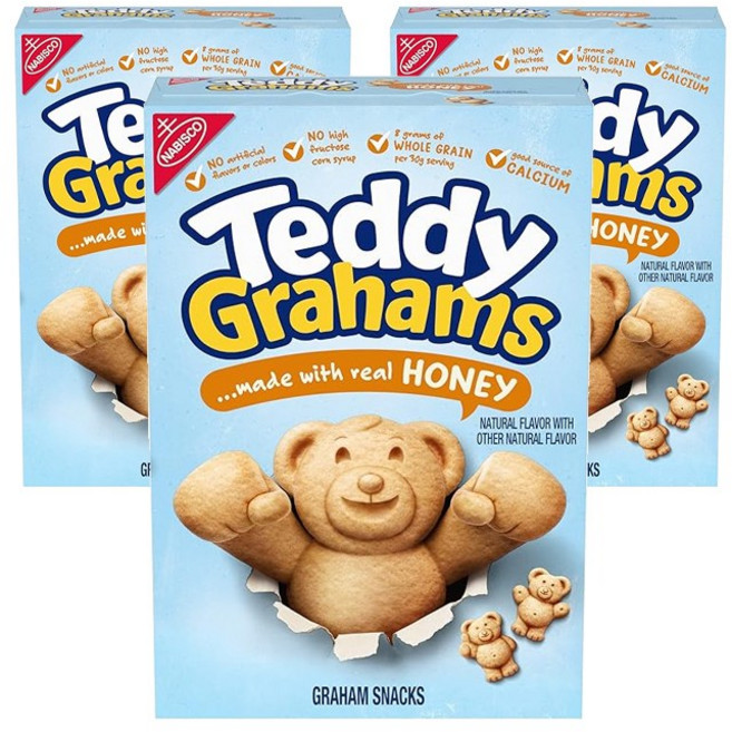 나비스코 허니 메이드 테디 그레이엄 스낵 허니, 283g, 3개