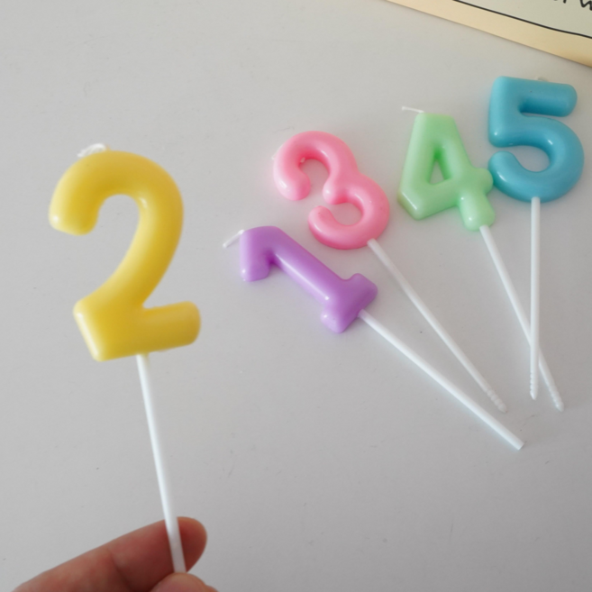 쁘아 기본 숫자초 케이크장식, 1개, 9