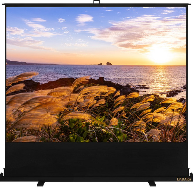 다바라 유압식 이동식 휴대용 캠핑 빔스크린 빔프로젝터 스크린 60 80 100 120 in, 120인치