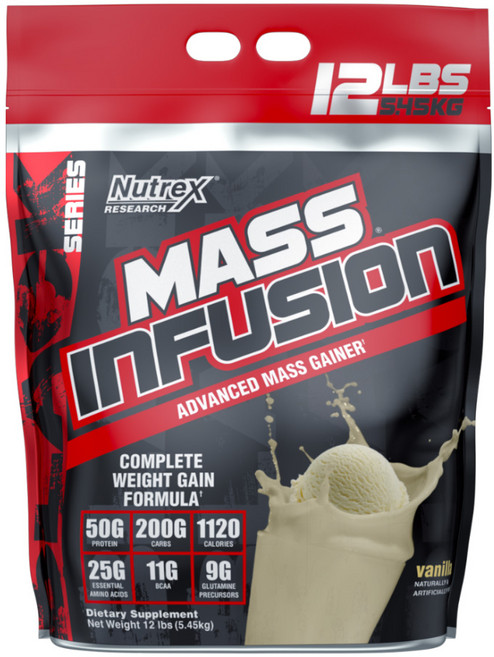Nutrex Research Mass Infusion增肌高蛋白奶昔, 香草, 5.45kg, 1包