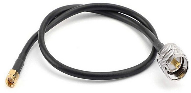 1pcs RG58 케이블 UHF SO239 여성 대 SMA 수컷 커넥터 RF 동축 직선 확장 코드 1m, 1m, 검은색