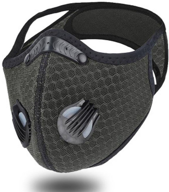 활성탄 필터 먼지 마스크 PM2.5 세척 가능한 스포츠 야외 훈련 1PC 방풍 사이클링, 03 black, 1개