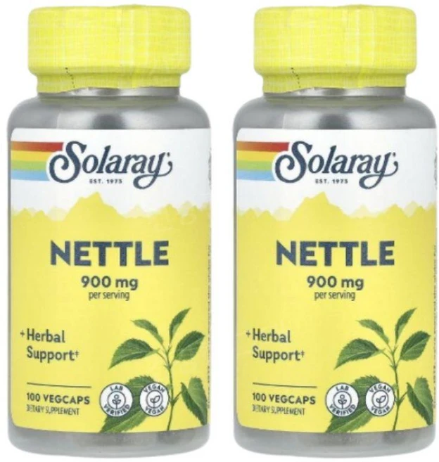 솔라레이 쐐기풀추출물 네틀 900mg 100캡슐 2개 Nettle, 100정 - 쿠팡