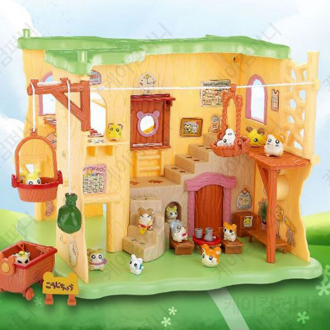 방가방가 햄토리 플레이 하우스 세트 선물, 햄스터 타로 지하의 방 피규어2개, 1개