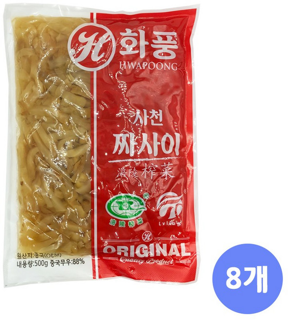 (메카몰) 화풍 사천 짜사이, 500g, 8개