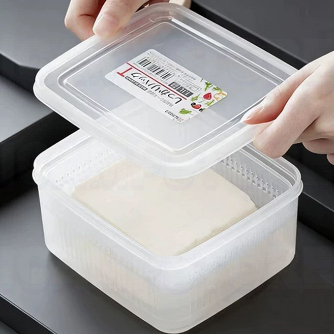 나까야 앳홈 사각 물빠짐 채반 T 용기, 6개, 1.1L