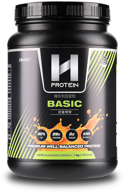 제로당 식물성단백질 오늘의바디 에이치프로틴 베이직 단호박맛, 1개, 1kg