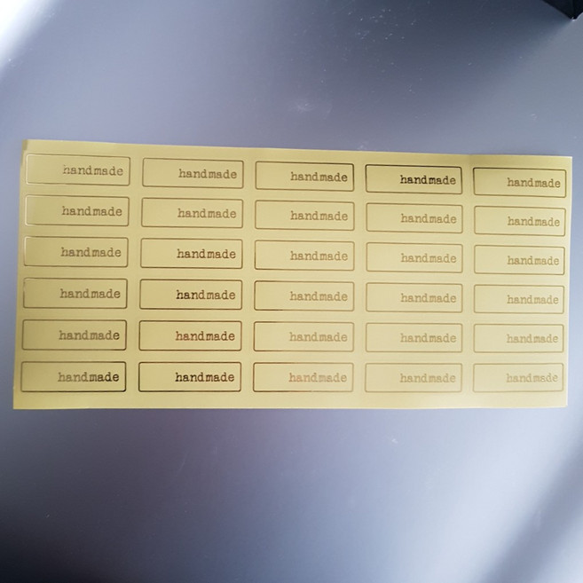 하이패키지 handmade 투명금박 가로스티커 120장