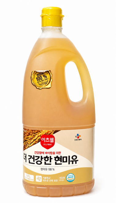 CJ 이츠웰 더 건강한 현미유 100%, 2개, 1.8L