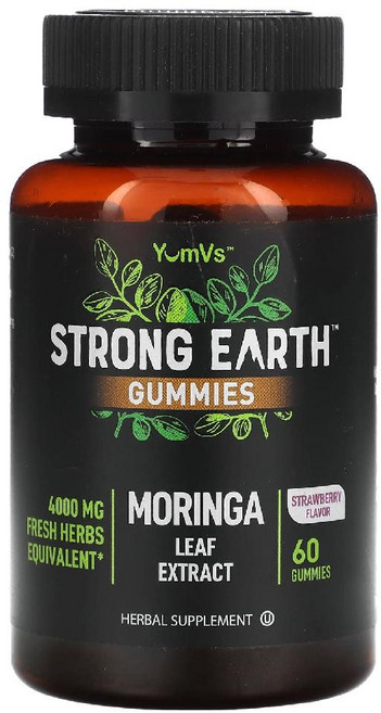 염브이스 모링가 2000mg 구미젤리 Strong Earth Gummies 60개, YumVs strong Earth 구미젤리 모링가 잎추