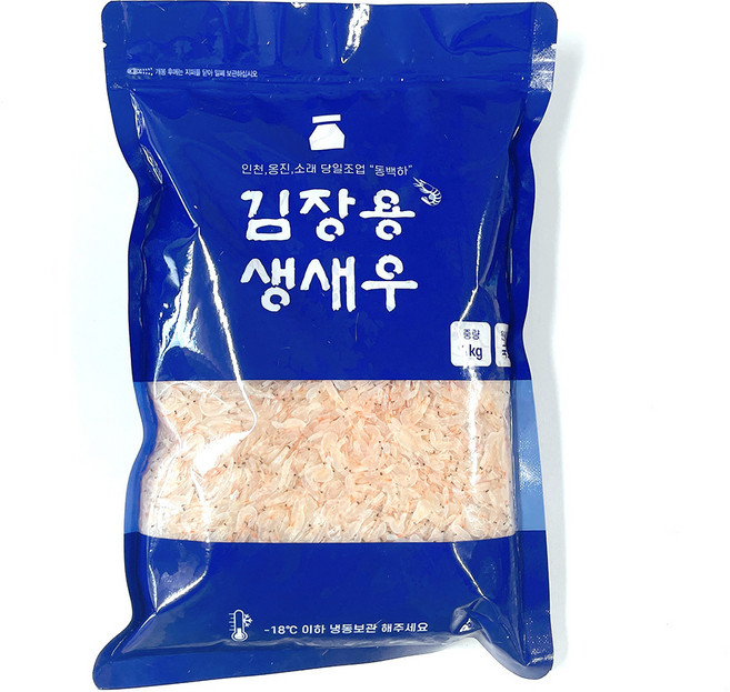 국산 소래 인천 옹진 김장 생새우 급랭 김장용 생새우 동백하 1kg, 김장 생새우 1kg, 1개