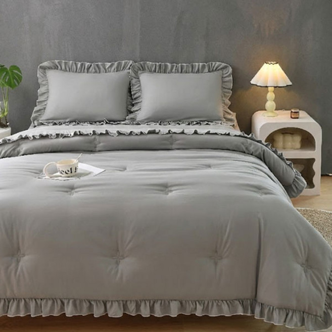 [더루아] 레이스 프릴 호텔이불 차렵이불 세트