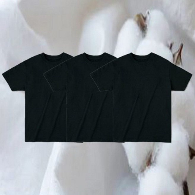 20수 3매 고밀도 순면 남성용 라운드넥 오버핏 반팔티