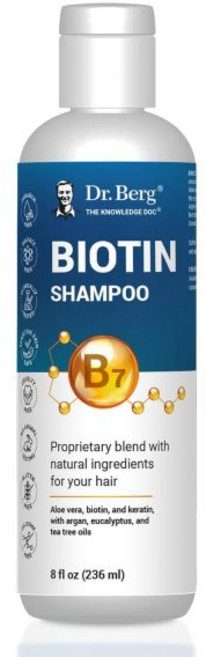 Dr Berg Nutritionals 닥터 버그 비오틴 여성용 샴푸 모발 유형을 얇게 하기 증량 볼륨화 남성 파라벤 설페이트 프리 8 Fl Oz, Herbal