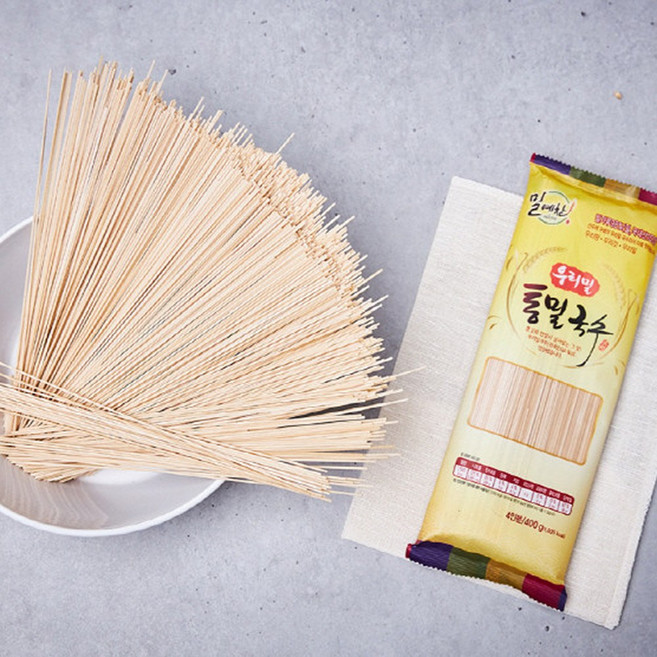 구례 우리밀 통밀국수 유기가공 국산 100% 웰빙국수, 25개, 400g