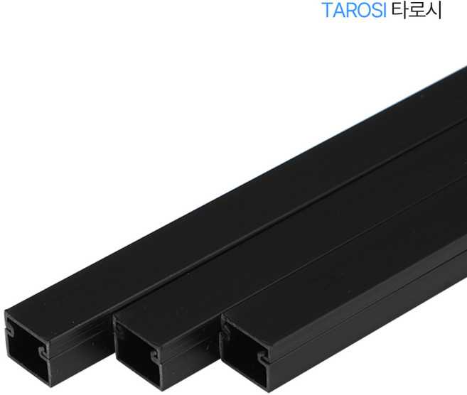 타로시 전선몰딩 쫄대 전선가리개 선정리 몰드 1M, 사각 몰드 3호, 1개, 흑색
