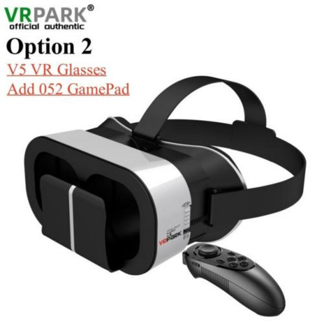 핸드폰VR V5 4K 가상 현실 VR IMAX 3D 구글 판지 헤드셋 최대 6.7 인치 지지대 게임 컨트롤러용, 3) V5 add 052 gamepad, 3.V5 add 052 gamepad