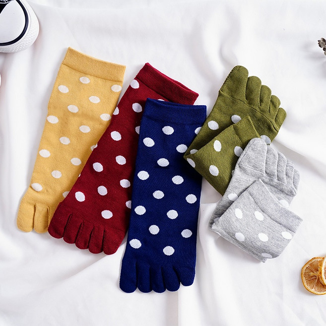 프리이엄 화려한 컬러 귀여운캐릭터 여자 여성 중목 발가락양말 5켤레세트