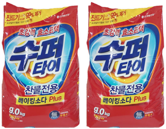 수퍼타이 리필 9KG 세탁세제, 2개