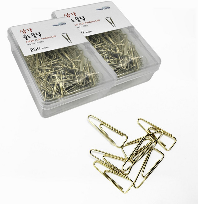 올데이리빙 스틸 삼각 컬러 골드클립 200개, 2개