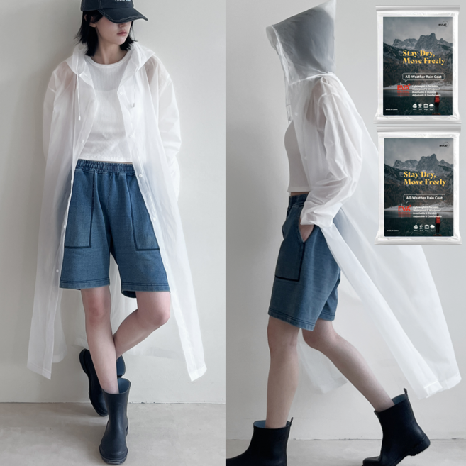 MULAI EVA 우비 1+1 방수 비옷