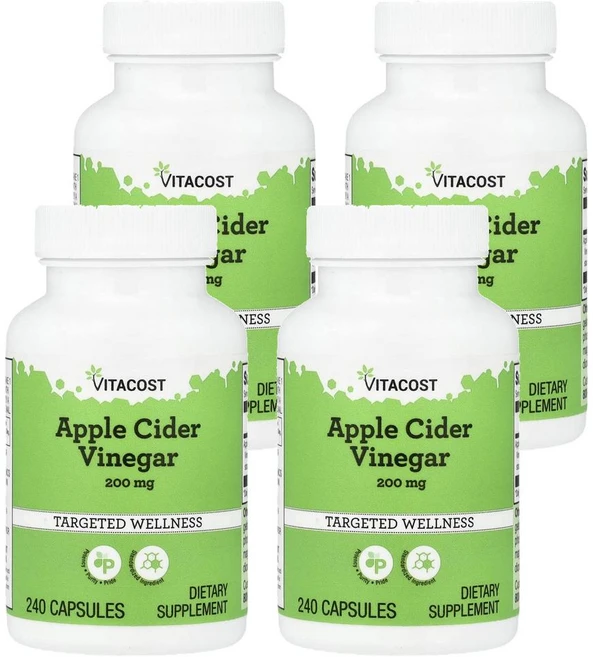비타코스트 애플 사이더 비네거 200 mg Vitacost Apple Cider Vinegar 240정, 4개 - 쿠팡