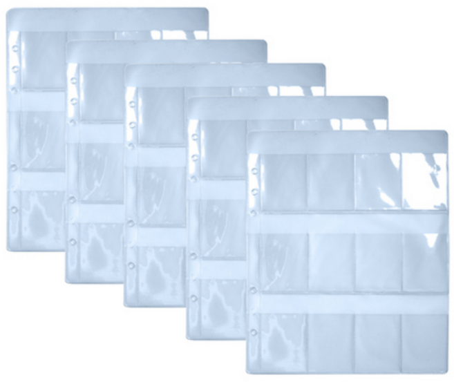 투영 6공 바인더 띠부씰 속지 24포켓, 5매, 3개