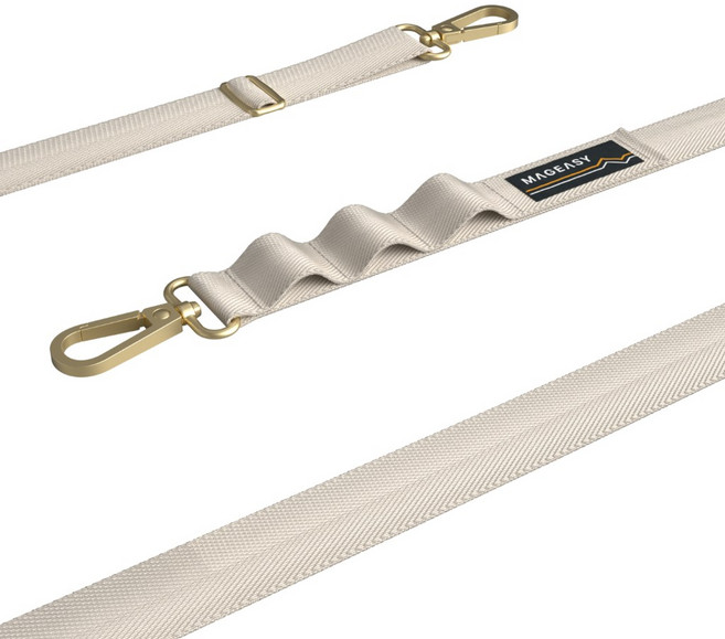 MAGEASY 多功能肩背帶 20mm STRAP 手機掛繩 可調節式長度設計 附掛片, 20mm-魅惑白, 1個
