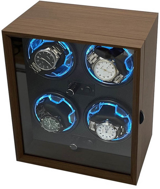 프리미엄 오토매틱 LED 워치와인더 시계와인더 4구