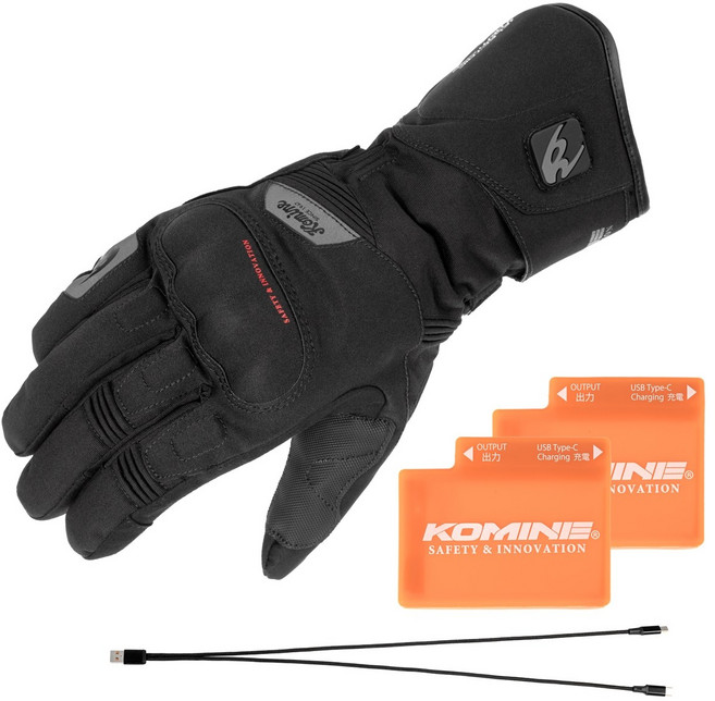 코미네 EK-219 열선 장갑 7.4V 배터리세트 방한글러브, XL, 블랙