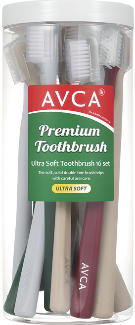아브카 초극세모 칫솔, 16개입, 1개