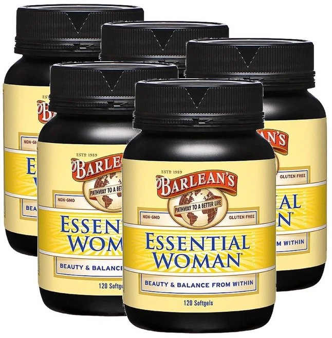 발린스 에센셜 여성용 플렉씨드 아마씨 달맞이꽃 종자유 소프트젤 Barleans Essential Woman, 5개, 120정 - 쿠팡