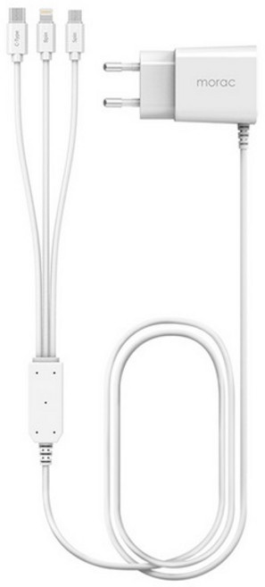 하이퍼에디션 18W 3in1 케이블 충전기 MR-HE-QC3in1 MORAC, 1개