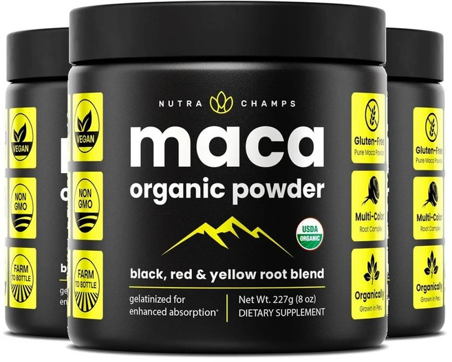 뉴트라챔프스 비건 페루산 블랙 레드 옐로우 마카 루트 파우더, 3개, 227g - 쿠팡