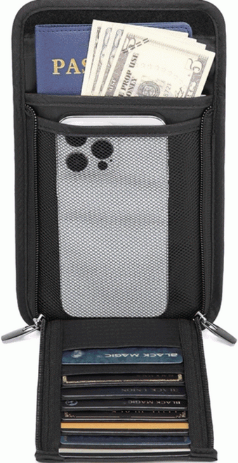 [보리별] 슬림여권가방 미니 여행 크로스백 RFID차단 여권지갑 안티스키밍 여행용 스트랩 가방