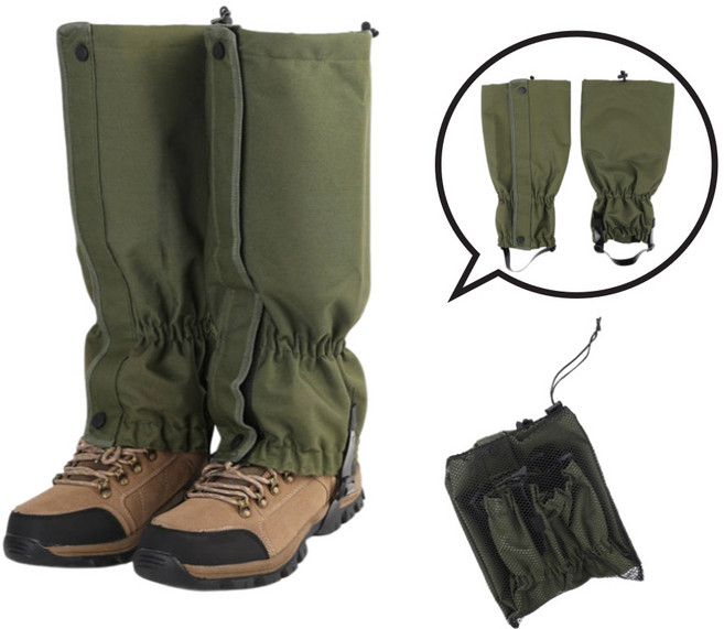 마켓피아 산악용 두꺼운 옥스포드 방수 스패츠 심마니각반 뱀각반 등산각반 벌초각반 군용천막 질감의 짱짱한 발토시, 국방색