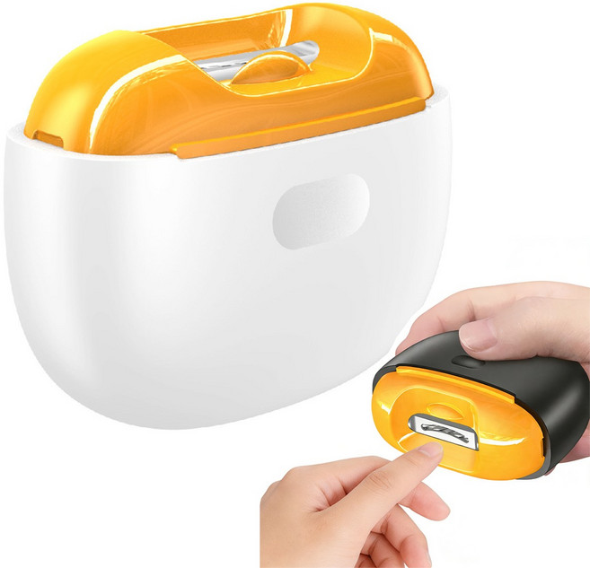 전동 손톱 발톱깍이 무선 충전식 휴대용 자동 네일 트리머 손톱깎이, 1개, 흰색