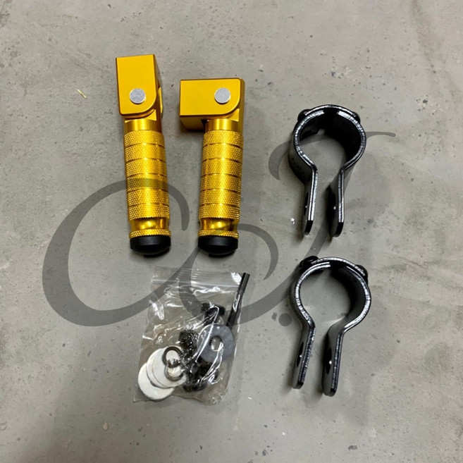 CJ foot step後座腳踏 rear seat pedal 電動車 機車 哈雷 山車 咖啡 腳踏, 1個, 金 Gold