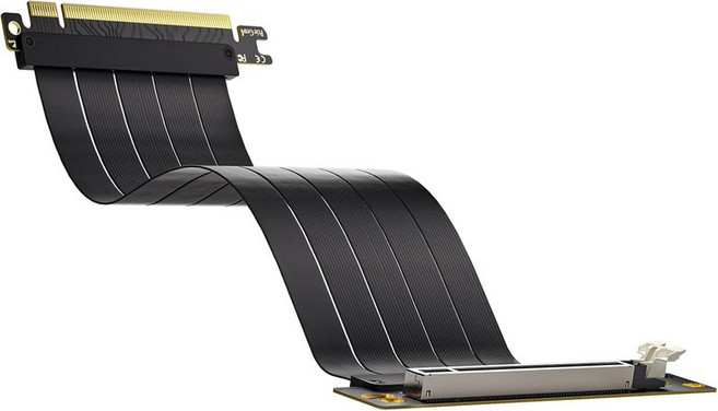 AsiaHorse PCI 4.0 확장 케이블 GPU 카드용 익스프레스 포트가 있는 검은색 16배 차폐 고속 라이저 길이 25c PCIE4.0-라이저 케이블-블랙-US