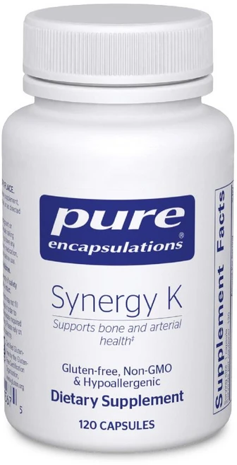 Pure Encapsulations Synergy K - 비타민 K1 K2 D3 함유 뼈 칼슘 활용 콜레칼시페롤 포함 120 캡슐, 1개, 120정 - 쿠팡