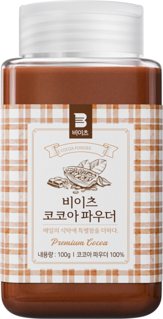 [프리미엄 D-23 등급] 비이츠 100% 코코아 파우더 무가당, 1개, 1개입, 100g