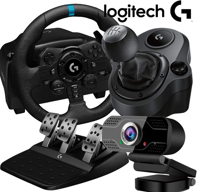 로지텍코리아 정품 로지텍 G923 3패달 레이싱휠+드라이빙 쉬프터+에이투비 웹캠 ATOB-HD200 (플스 PC지원), G923, 에이투비 웹캠 ATOB-HD200, 1개