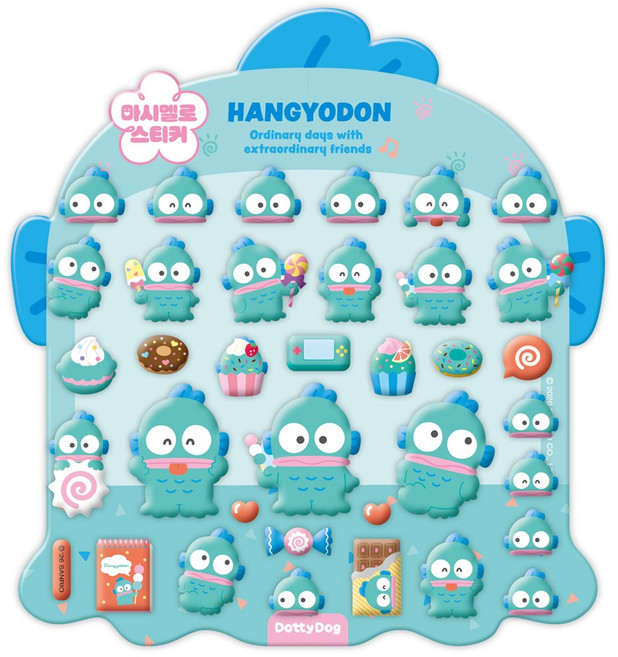 3000 산리오 마시멜로우 스티커 8종 다꾸 폰꾸 입체스티커, 1개, 한교동