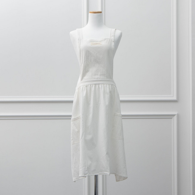 데이지안 파스텔 린넨 일자 앞치마 10color, 화이트, 1개