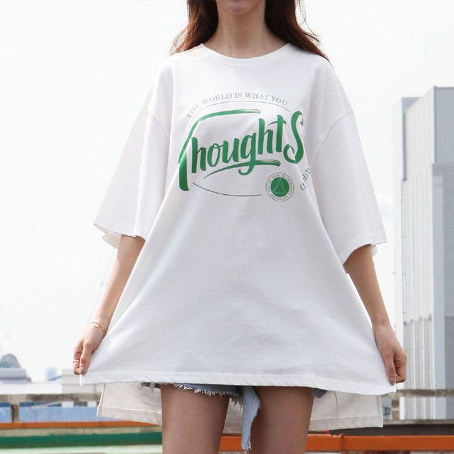 아베티 로고 빅사이즈 오버핏 레이어드 프린팅 티셔츠 WOVT-03