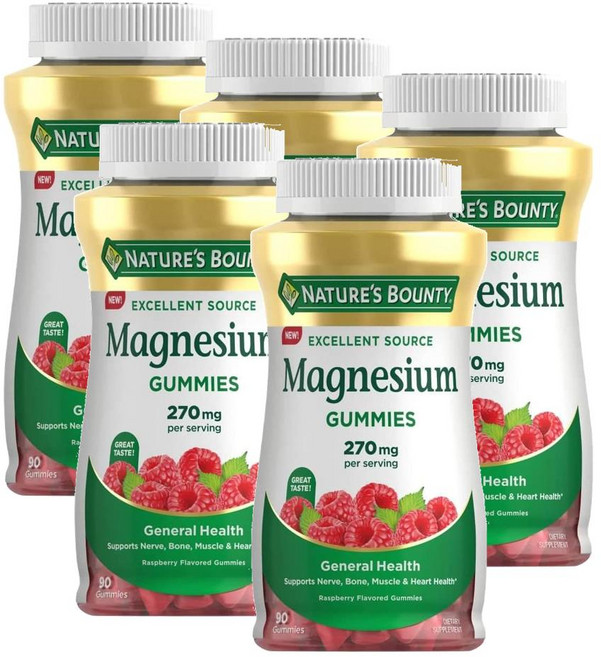 네이처스 바운티 마그네슘 시트레이트 구미 젤리 Nature's Bounty Magnesium Gummies, 5개, 90정